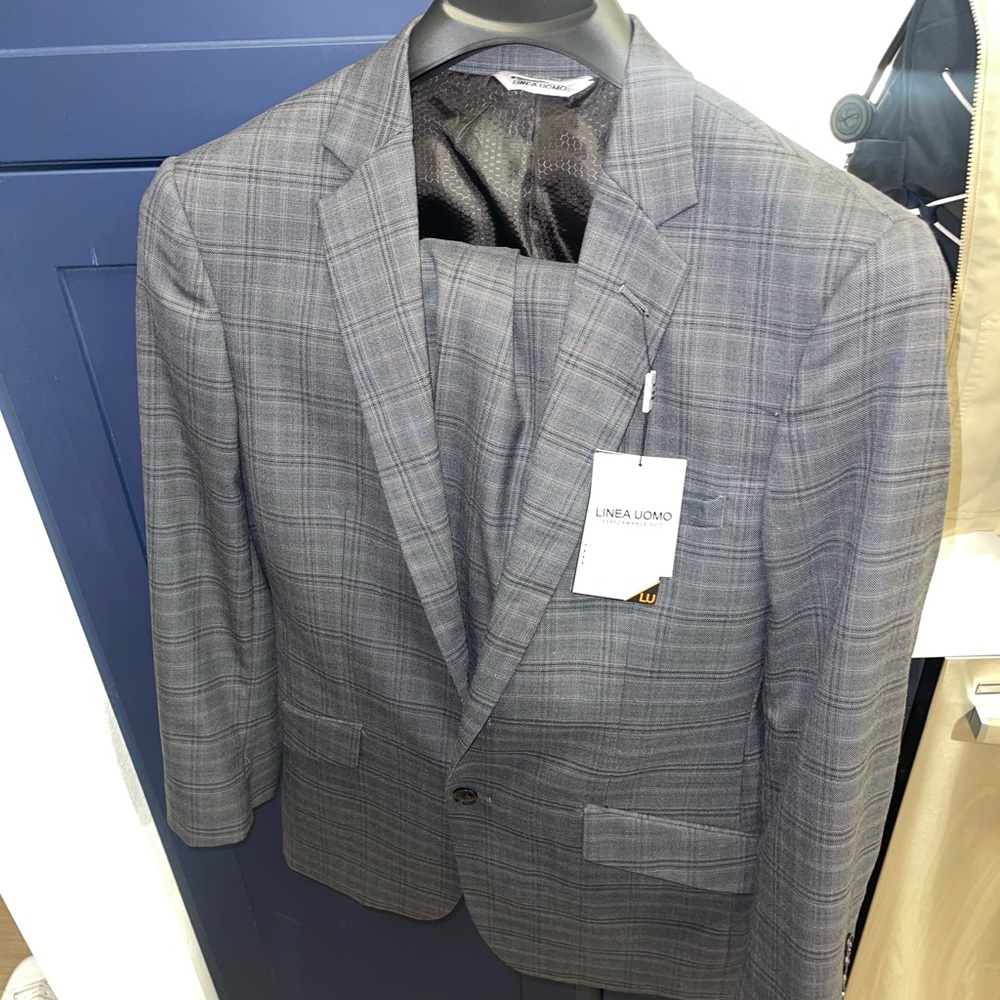 Men’s Gray Suit | 2 Button | Plaid